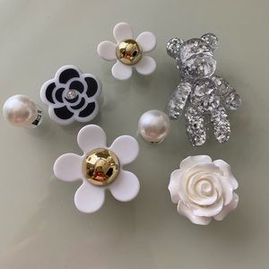 Six piece croc charm set